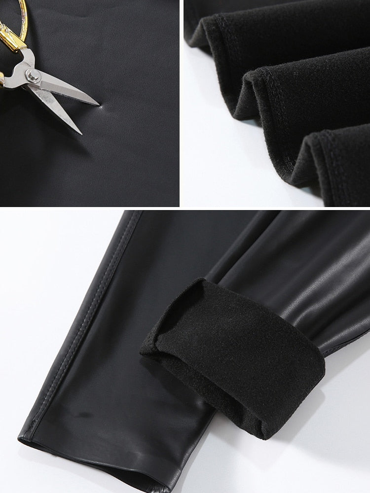 Calça Legging de Couro Sintético Fosco-Whisper