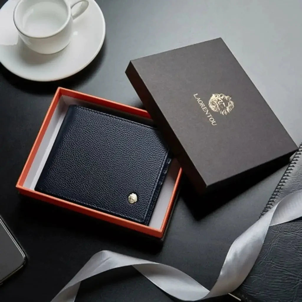 Carteira de Couro Masculina Laorentou - Loja2